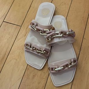 Nude color Vince Camino jelly sandal. Barely worn